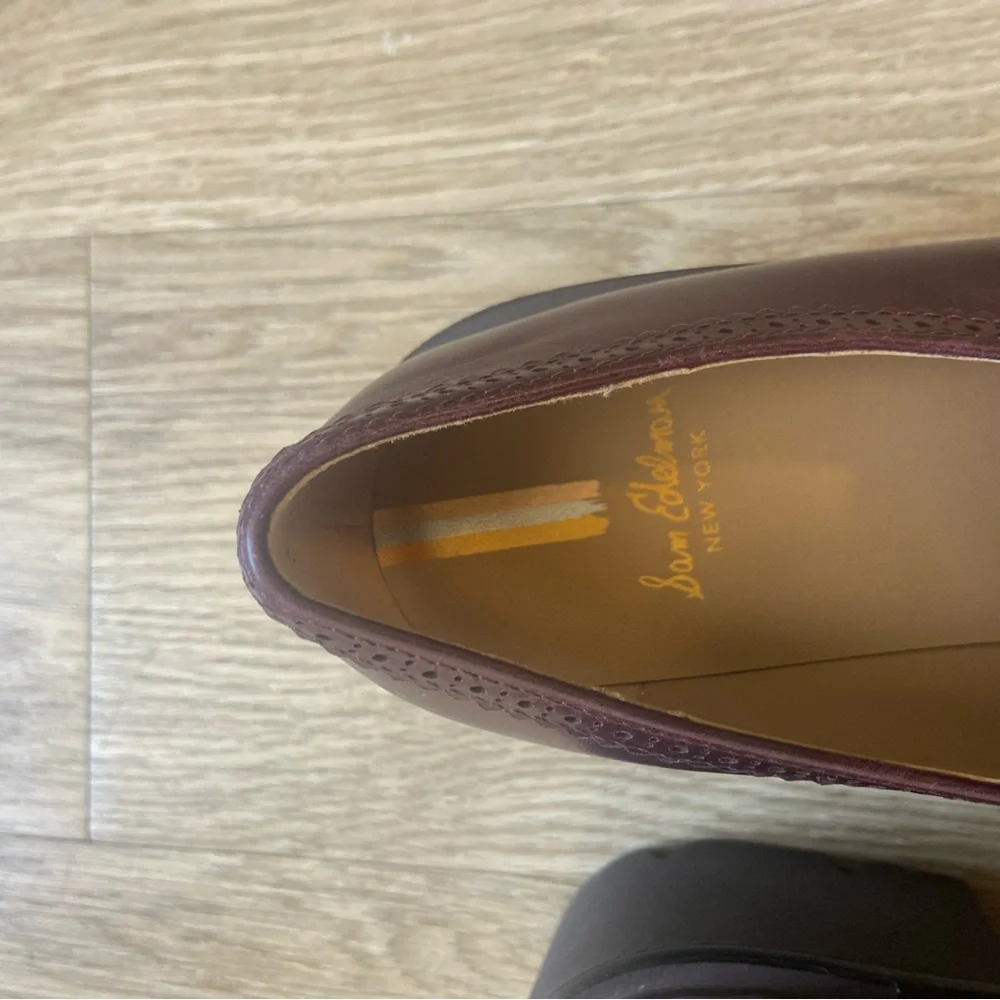 Sam Edelman Burgundy Tassel Slip-On Loafers - Picture 2 of 3